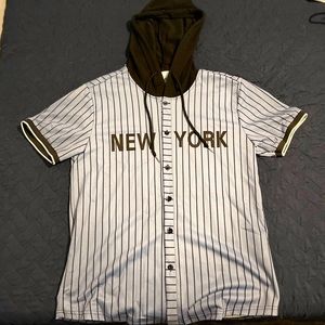 New York Button Up W Hood